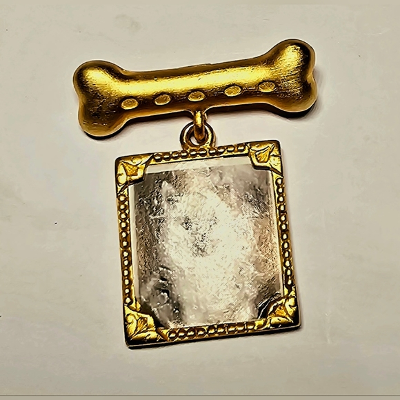 NWT JJ Artifacts gold bone, drop picture frame for your dog brooch, dog lovers - Picture 3 of 6